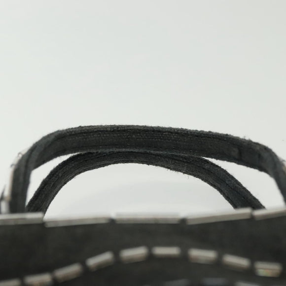 PRADA Hand Bag Canvas Black Auth 141361