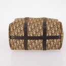 Christian Dior Trotter Canvas Boston Bag Brown Gold Auth 141365-6