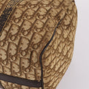 Christian Dior Trotter Canvas Boston Bag Brown Gold Auth 141365-14