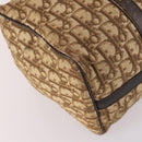 Christian Dior Trotter Canvas Boston Bag Brown Gold Auth 141365-17