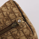 Christian Dior Trotter Canvas Boston Bag Brown Gold Auth 141365-10