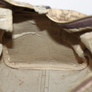 Christian Dior Trotter Canvas Boston Bag Brown Gold Auth 141365-19