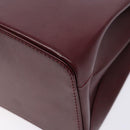 CARTIER Trinity Hand Bag Leather Bordeaux Gold Silver Auth 141366-9