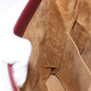 CARTIER Trinity Hand Bag Leather Bordeaux Gold Silver Auth 141366-17