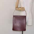 CARTIER Trinity Hand Bag Leather Bordeaux Gold Silver Auth 141366-19