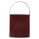 CARTIER Trinity Hand Bag Leather Bordeaux Gold Silver Auth 141366-13