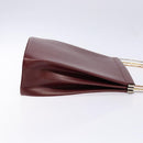 CARTIER Trinity Hand Bag Leather Bordeaux Gold Silver Auth 141366-3