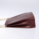 CARTIER Trinity Hand Bag Leather Bordeaux Gold Silver Auth 141366-4