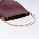 CARTIER Trinity Hand Bag Leather Bordeaux Gold Silver Auth 141366-7