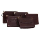 CARTIER Must Line Clutch Bag Leather 5Set Bordeaux Gold Auth 141368-1