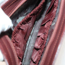 CARTIER Must Line Clutch Bag Leather 5Set Bordeaux Gold Auth 141368-11