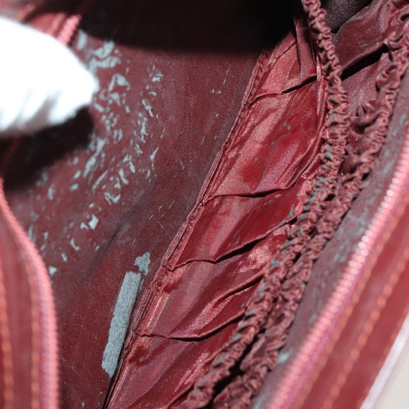 CARTIER Must Line Clutch Bag Leather 5Set Bordeaux Gold Auth 141368