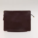 CARTIER Must Line Clutch Bag Leather 5Set Bordeaux Gold Auth 141368-23
