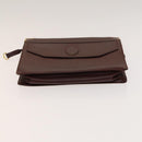 CARTIER Must Line Clutch Bag Leather 5Set Bordeaux Gold Auth 141368-25