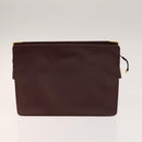 CARTIER Must Line Clutch Bag Leather 5Set Bordeaux Gold Auth 141368-3