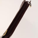 CARTIER Must Line Clutch Bag Leather 5Set Bordeaux Gold Auth 141368-4