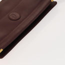 CARTIER Must Line Clutch Bag Leather 5Set Bordeaux Gold Auth 141368-9