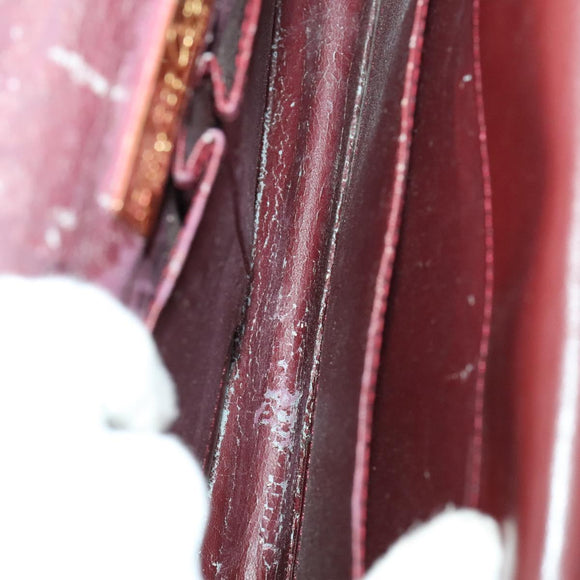 CARTIER Must Line Bag Leather Suede 5Set Bordeaux Auth 141369