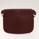 CARTIER Must Line Bag Leather Suede 5Set Bordeaux Auth 141369-13