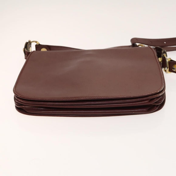 CARTIER Must Line Bag Leather Suede 5Set Bordeaux Auth 141369