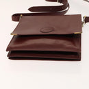 CARTIER Must Line Bag Leather Suede 5Set Bordeaux Auth 141369-23