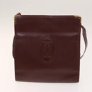 CARTIER Must Line Bag Leather Suede 5Set Bordeaux Auth 141369-25