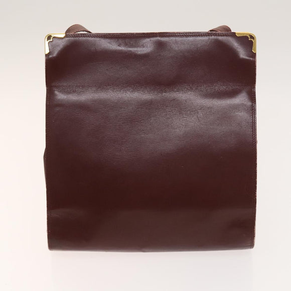 CARTIER Must Line Bag Leather Suede 5Set Bordeaux Auth 141369
