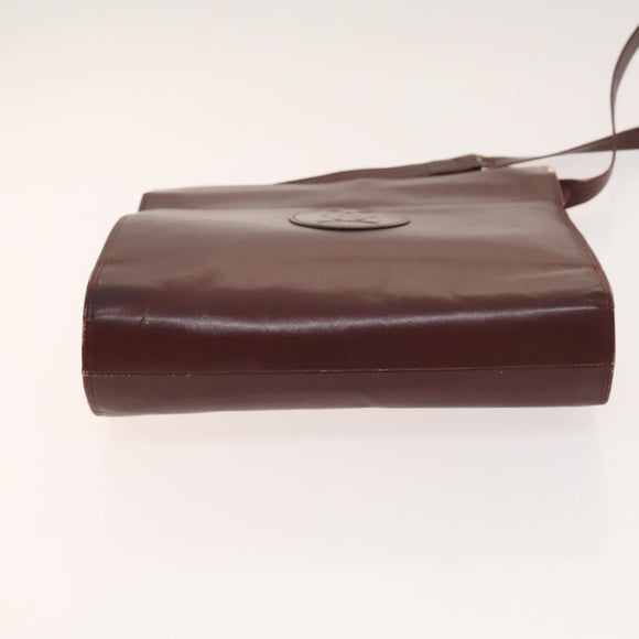 CARTIER Must Line Bag Leather Suede 5Set Bordeaux Auth 141369