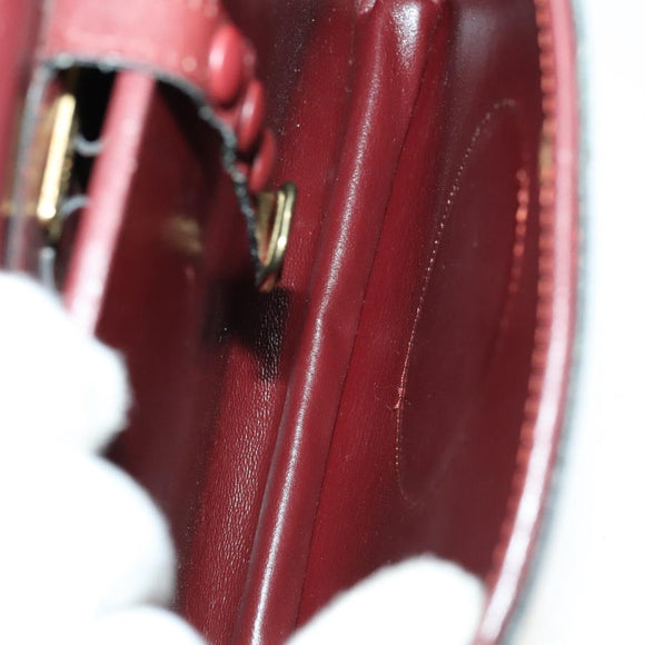 CARTIER Must Line Bag Leather Suede 5Set Bordeaux Auth 141369