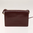 CARTIER Must Line Bag Leather Suede 5Set Bordeaux Auth 141369-9