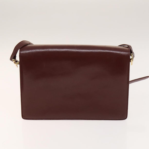 CARTIER Must Line Bag Leather Suede 5Set Bordeaux Auth 141369