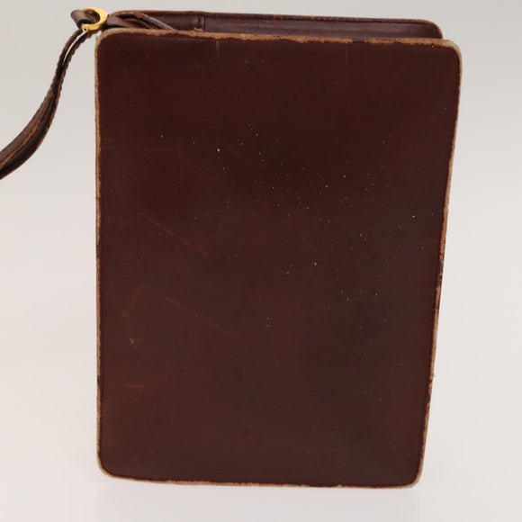 CARTIER Must Line Bag Leather 4Set Bordeaux Auth 141370