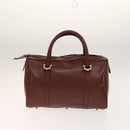 CARTIER Must Line Bag Leather 4Set Bordeaux Auth 141370-2