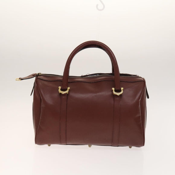 CARTIER Must Line Bag Leather 4Set Bordeaux Auth 141370