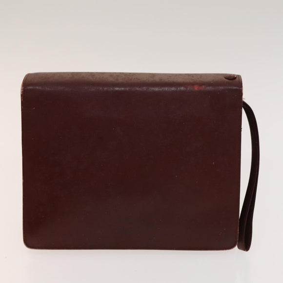 CARTIER Must Line Bag Leather 4Set Bordeaux Auth 141370