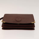 CARTIER Must Line Bag Leather 4Set Bordeaux Auth 141370-23