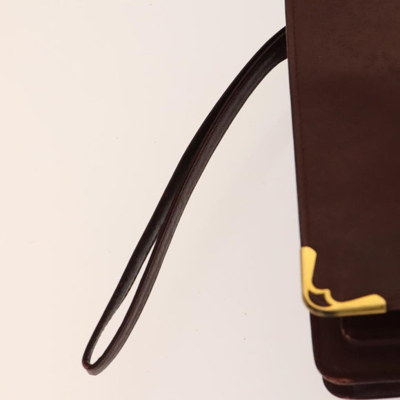 CARTIER Must Line Bag Leather 4Set Bordeaux Auth 141370