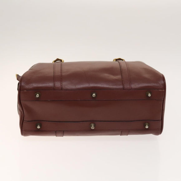 CARTIER Must Line Bag Leather 4Set Bordeaux Auth 141370
