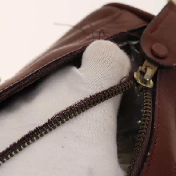 CARTIER Must Line Bag Leather 4Set Bordeaux Auth 141370