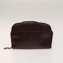 CARTIER Must Line Bag Leather 4Set Bordeaux Auth 141370-8