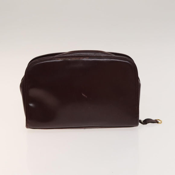 CARTIER Must Line Bag Leather 4Set Bordeaux Auth 141370