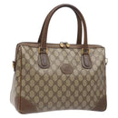 GUCCI GG Supreme Hand Bag PVC Beige Gold Auth 141390-1