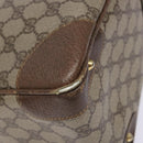 GUCCI GG Supreme Hand Bag PVC Beige Gold Auth 141390-9