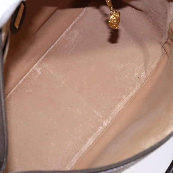 GUCCI GG Supreme Hand Bag PVC Beige Gold Auth 141390