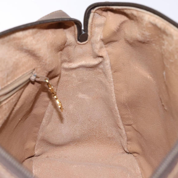 GUCCI GG Supreme Hand Bag PVC Beige Gold Auth 141390