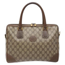 GUCCI GG Supreme Hand Bag PVC Beige Gold Auth 141390-13