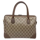 GUCCI GG Supreme Hand Bag PVC Beige Gold Auth 141390-2