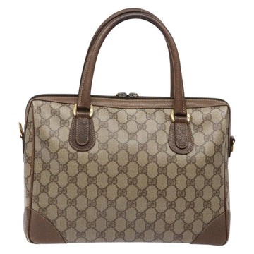 GUCCI GG Supreme Hand Bag PVC Beige Gold Auth 141390 - 0