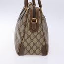 GUCCI GG Supreme Hand Bag PVC Beige Gold Auth 141390-4