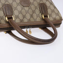 GUCCI GG Supreme Hand Bag PVC Beige Gold Auth 141390-7